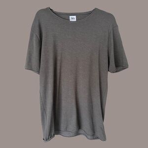 Zara Oversized T-Shirt | Dark Grey | Size Large